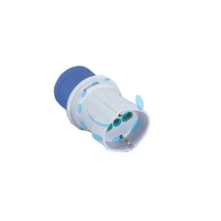 ADATTATORE INDUSTRIALE CON SPINA CEE 309 IP44 E PRESA BIPASSO E SCHUKO - 16A colore blu 73100
