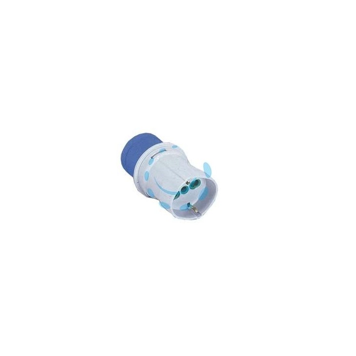 ADATTATORE INDUSTRIALE CON SPINA CEE 309 IP44 E PRESA BIPASSO E SCHUKO - 16A colore blu 73100