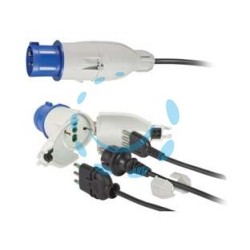 ADATTATORE INDUSTRIALE SPINA 2 POLI + TERRA 16A PER PRESA SCHUKO IP44 - 16A colore blu 73020
