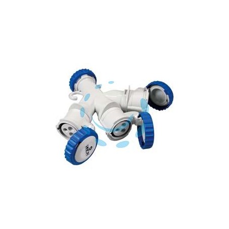 ADATTATORE INDUSTRIALE 220V CON SPINA E 3 PRESE CEE 309 IP67 - 16A colore blu 73120