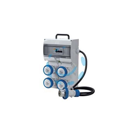QUADRO KEY BOX ASC PORTATILE CON MANIGLIA 4 PRESE INDUSTRIALI IP67 - grigio 74119