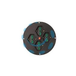 DISCO 4 PRESE 2 POLI + TERRA 16A PER AVVOLGICAVO MM.145 BIPASSO SCHUKO - nero 01906