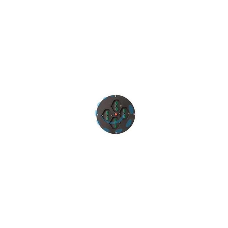 DISCO 4 PRESE 2 POLI + TERRA 16A PER AVVOLGICAVO MM.145 BIPASSO SCHUKO - nero 01906