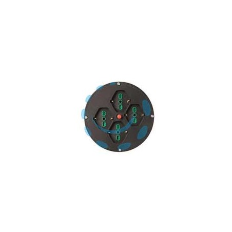 DISCO 4 PRESE 2 POLI + TERRA 16A PER AVVOLGICAVO MM.145 BIPASSO SCHUKO - nero 01906