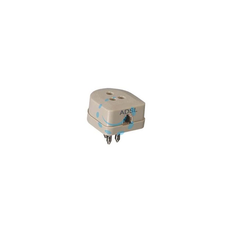 PRESA/SPINA DUPLICATORE TRIPOLARE CON PRESA PLUG 6/2 C. PER LINEA ADSL - art.22385