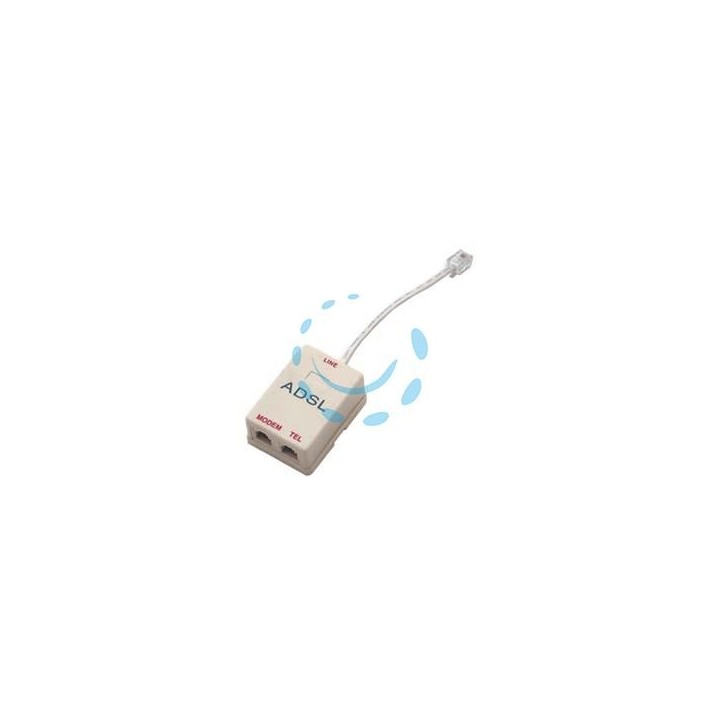 COMMUTATORE TELEFONICO 2 USCITE PLUG 6/2C PER LINEA ADSL 