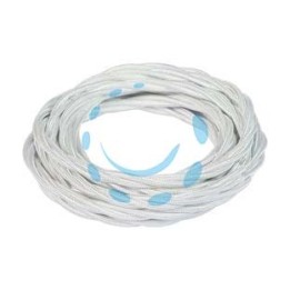 PORCELLANA CAVO ELETTRICO TRECCIA IN SETA BIANCO TERMORETRAIBILE - 3 x mmq.0,75 colore bianco 93906