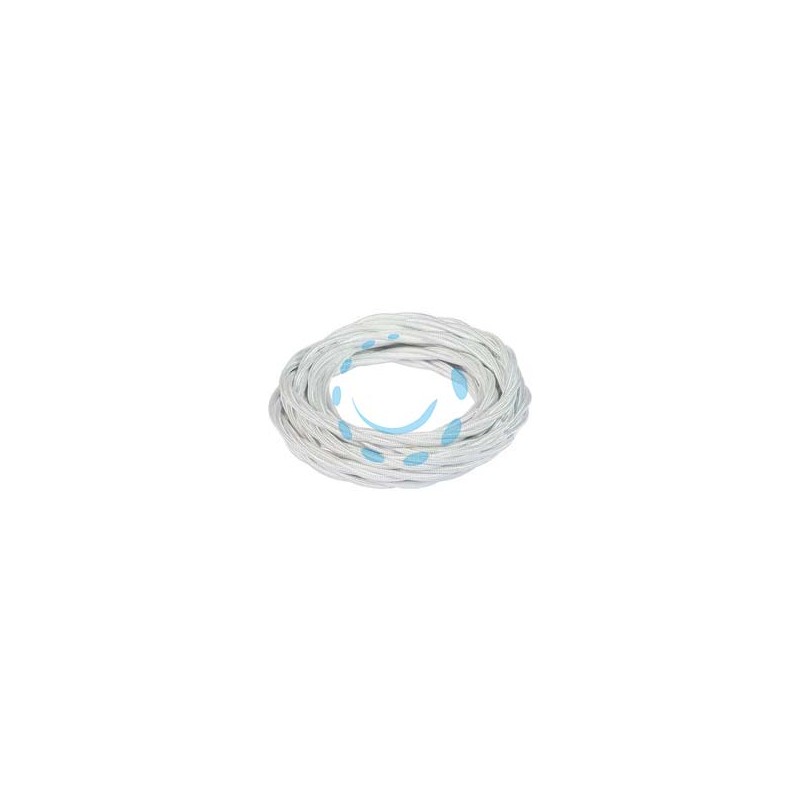 PORCELLANA CAVO ELETTRICO TRECCIA IN SETA BIANCO TERMORETRAIBILE - 3 x mmq.0,75 colore bianco 93906
