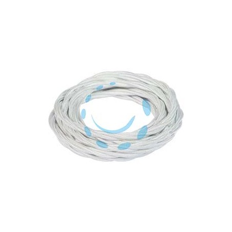 PORCELLANA CAVO ELETTRICO TRECCIA IN SETA BIANCO TERMORETRAIBILE - 3 x mmq.1 colore bianco 93907