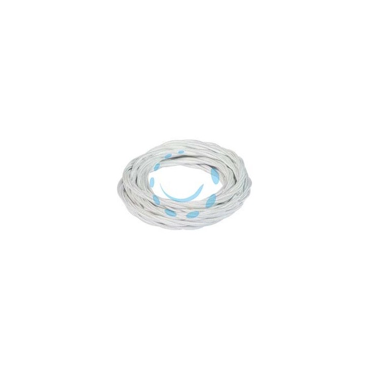 PORCELLANA CAVO ELETTRICO TRECCIA IN SETA BIANCO TERMORETRAIBILE - 3 x mmq.1 colore bianco 93907