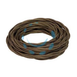 PORCELLANA CAVO ELETTRICO TRECCIA IN SETA MARRONE TERMORETRAIBILE - 3 x mmq.0,75 colore marrone 93966