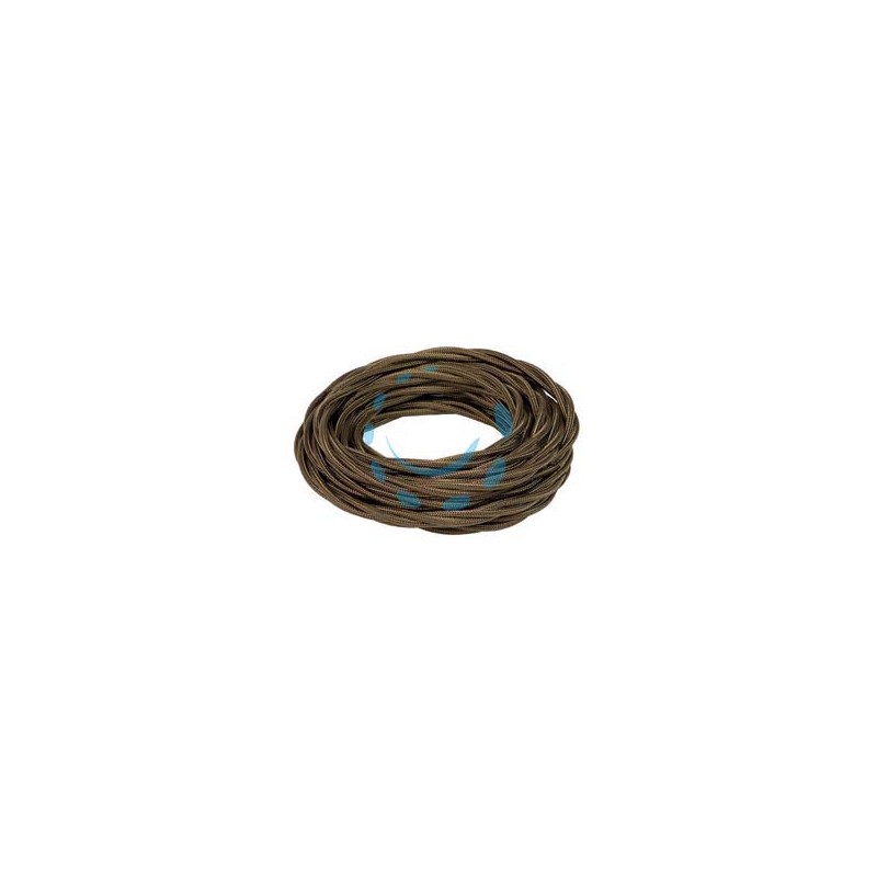 PORCELLANA CAVO ELETTRICO TRECCIA IN SETA MARRONE TERMORETRAIBILE - 3 x mmq.0,75 colore marrone 93966
