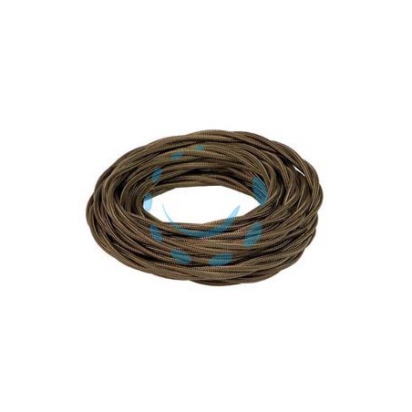PORCELLANA CAVO ELETTRICO TRECCIA IN SETA MARRONE TERMORETRAIBILE - 3 x mmq.0,75 colore marrone 93966