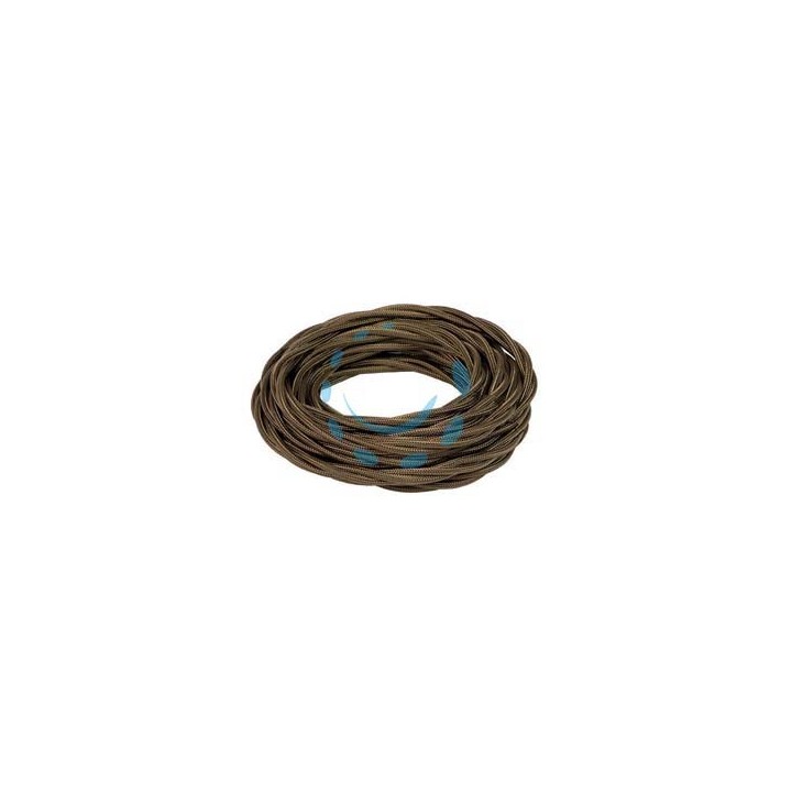 PORCELLANA CAVO ELETTRICO TRECCIA IN SETA MARRONE TERMORETRAIBILE - 3 x mmq.0,75 colore marrone 93966