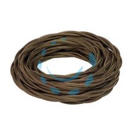 PORCELLANA CAVO ELETTRICO TRECCIA IN SETA MARRONE TERMORETRAIBILE - 3 x mmq.1 colore marrone 93967