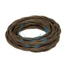 PORCELLANA CAVO ELETTRICO TRECCIA IN SETA MARRONE TERMORETRAIBILE - 3 x mmq.1 colore marrone 93967