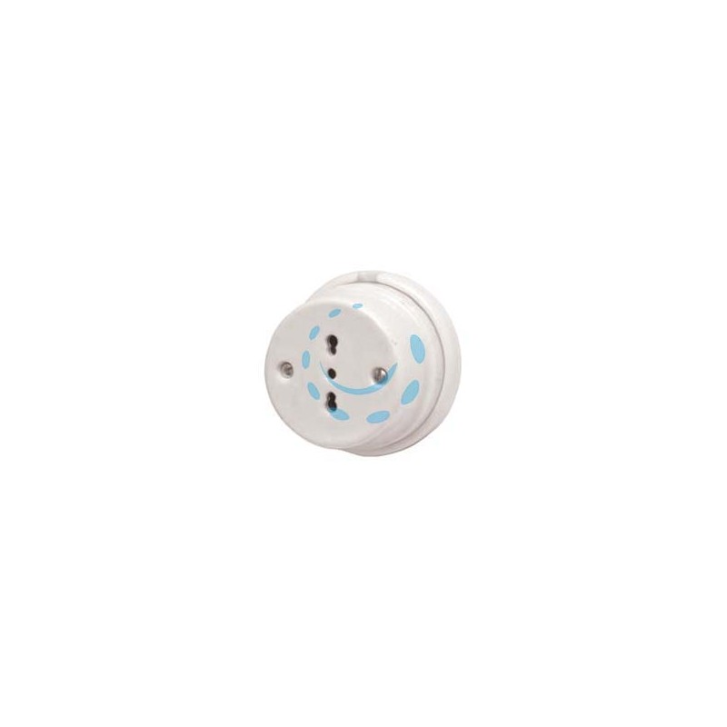 PORCELLANA PRESA BIPASSO 10/16A 2P+T - 10/16A 2P+T - ø mm.80x50h