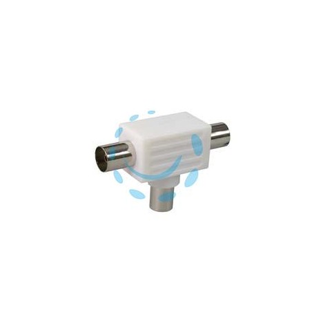 ADATTATORE TV COASSIALE - 1 spina + 2 prese mm.9,5