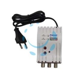 AMPLIFICATORE REGOLABILE RETRO TV UHF+VHF 25dB - 2 out attacco F