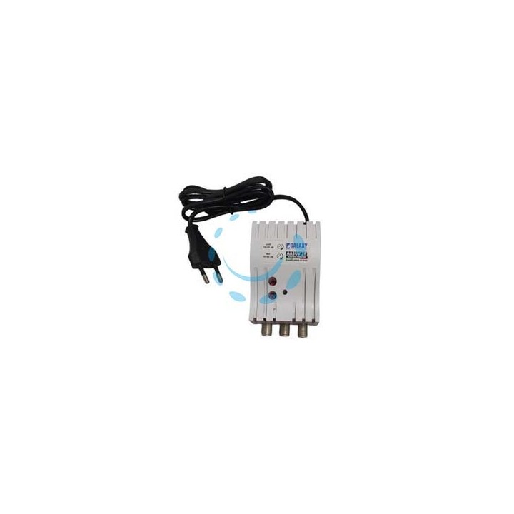 AMPLIFICATORE REGOLABILE RETRO TV UHF+VHF 25dB - 2 out attacco F