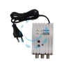 AMPLIFICATORE REGOLABILE RETRO TV UHF+VHF 25dB - 2 out attacco F