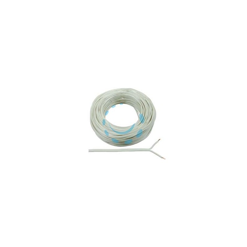 CAVO ELETTRICO BIPOLARE PIATTINA COSTA STRETTA BIANCO - 2x mmq.0,50 colore bianco