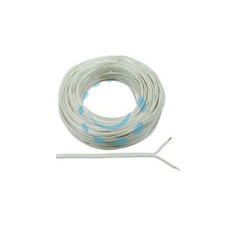 CAVO ELETTRICO BIPOLARE PIATTINA COSTA STRETTA BIANCO - 2x mmq.0,50 colore bianco