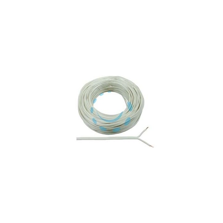 CAVO ELETTRICO BIPOLARE PIATTINA COSTA STRETTA BIANCO - 2x mmq.0,50 colore bianco