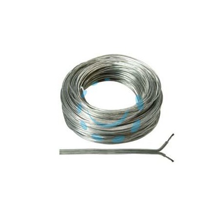 CAVO ELETTRICO BIPOLARE PIATTINA COSTA STRETTA ARGENTO - 2x mmq.0,50 colore argento
