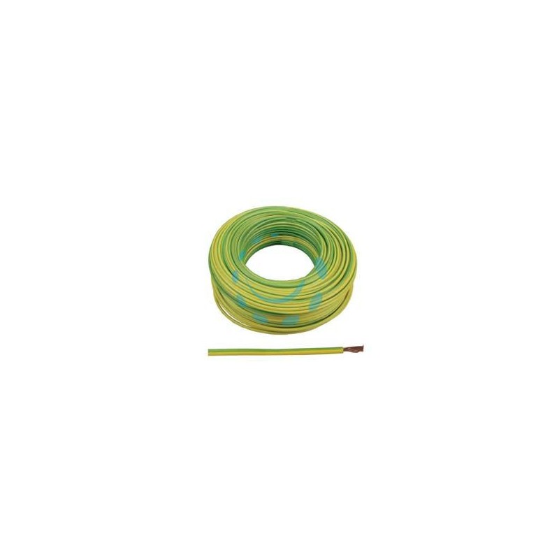 CAVO ELETTRICO UNIPOLARE ANTIFIAMMA GIALLO/VERDE - 1x mmq.6 colore giallo/verde