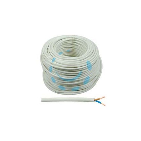 CAVO ELETTRICO BIPOLARE SIMILGOMMA BIANCO H05VV-F - 2x mmq.1 colore bianco 