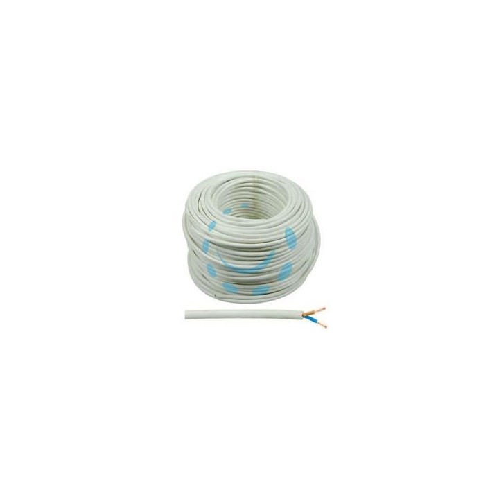 CAVO ELETTRICO BIPOLARE SIMILGOMMA BIANCO H05VV-F - 2x mmq.1 colore bianco 