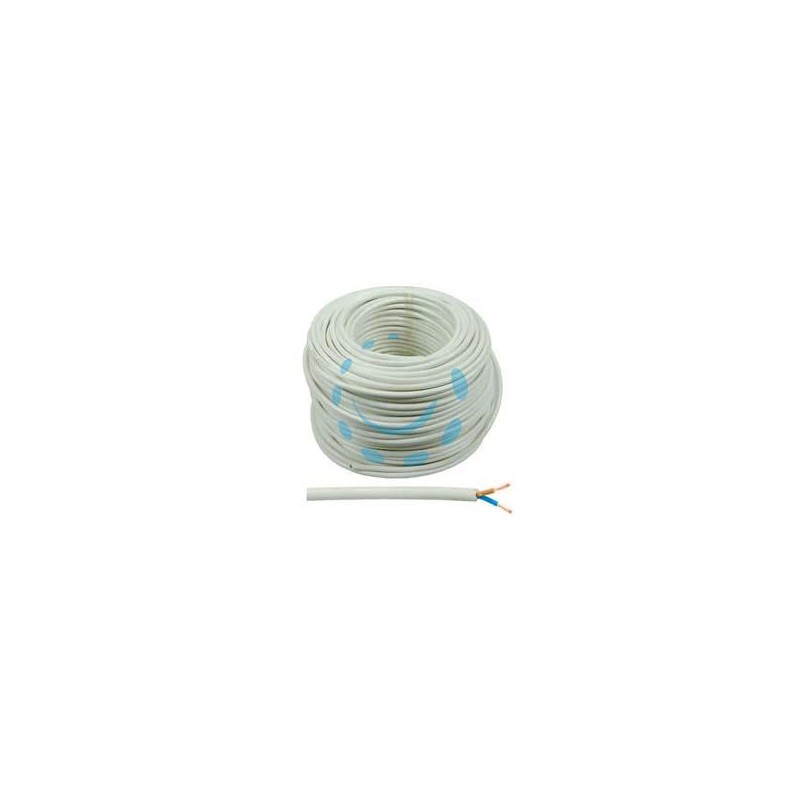 CAVO ELETTRICO BIPOLARE SIMILGOMMA BIANCO H05VV-F - 2x mmq.1,5 colore bianco
