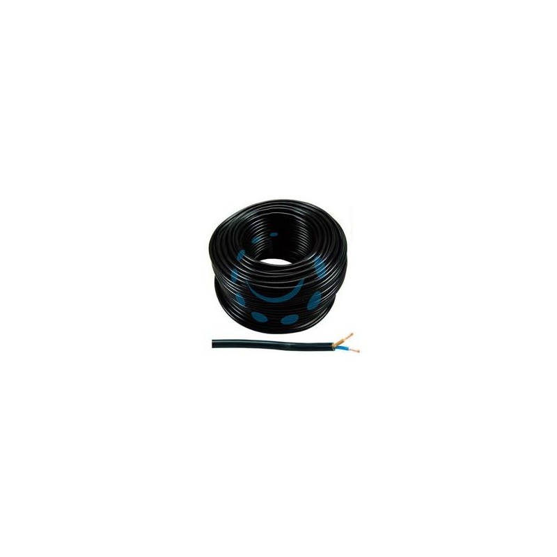 CAVO ELETTRICO BIPOLARE SIMILGOMMA NERO H05VV-F - 2x mmq.1,5 colore nero