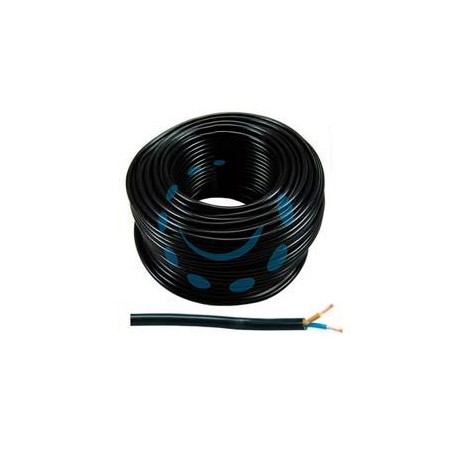 CAVO ELETTRICO BIPOLARE SIMILGOMMA NERO H05VV-F - 2x mmq.1,5 colore nero