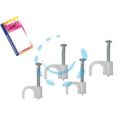 CHIODINI FISSACAVO IN PLASTICA BIANCA IN BLISTER - mm.5-6, in bl.30 pz.