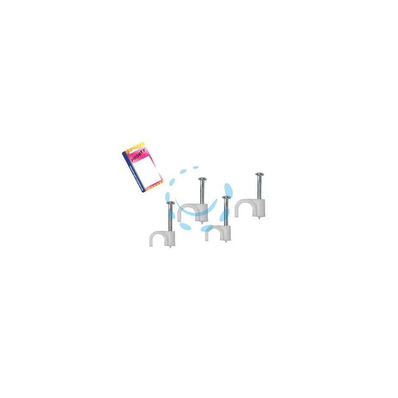 CHIODINI FISSACAVO IN PLASTICA BIANCA IN BLISTER - mm.5-6, in bl.30 pz.