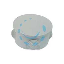 SCATOLA STAGNA TONDA CON COPERCHIO E 4 PASSACAVI IP44 - ø mm.65x35h. (001)