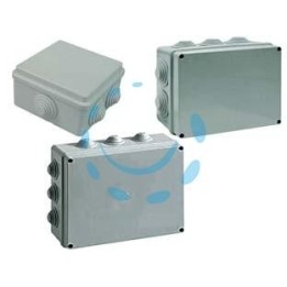 SCATOLA STAGNA CON COPERCHIO E PASSACAVI - mm.100x100x50 6 passacavi (005) IP65