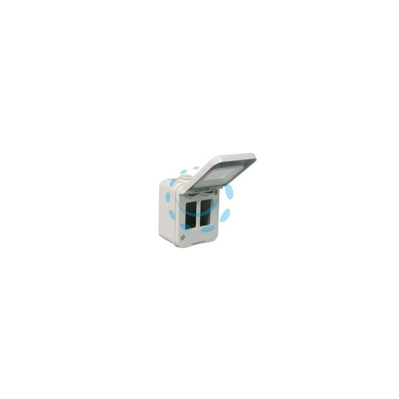 SCATOLA STAGNA PORTAFRUTTI 2 POSTI IP44 - mm.64x80h. (1552)