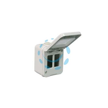 SCATOLA STAGNA PORTAFRUTTI 2 POSTI IP44 - mm.64x80h. (1552)