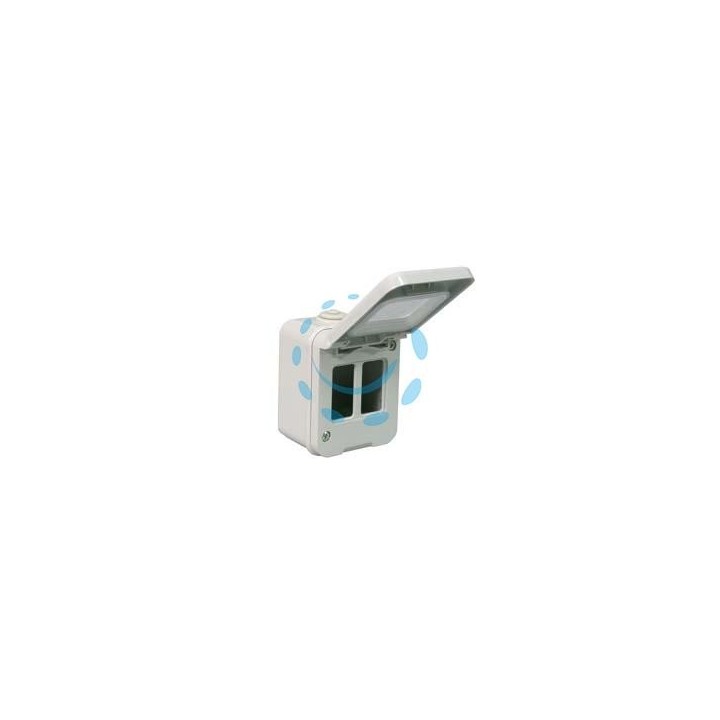 SCATOLA STAGNA PORTAFRUTTI 2 POSTI IP44 - mm.64x80h. (1552)
