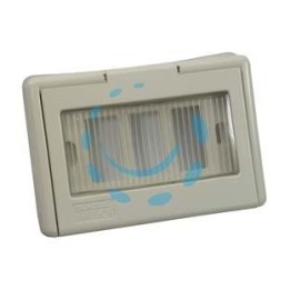 SCATOLA DA INCASSO PORTAFRUTTI 3P PORTELLO A FINESTRA IP44 - mm.122x16x83h. - (1733.B)