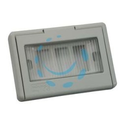 SCATOLA DA INCASSO PORTAFRUTTI 3P PORTELLO A FINESTRA IP44 - mm.122x16x83h. - (1733.G)