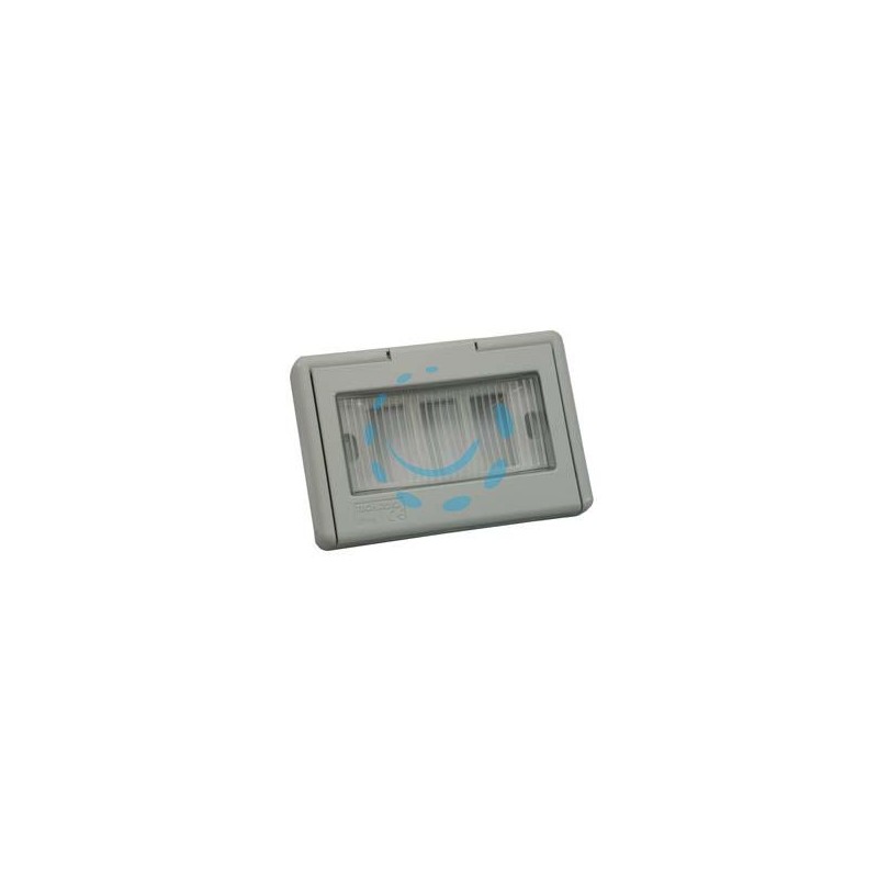 SCATOLA DA INCASSO PORTAFRUTTI 3P PORTELLO A FINESTRA IP44 - mm.122x16x83h. - (1733.G)