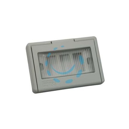 SCATOLA DA INCASSO PORTAFRUTTI 3P PORTELLO A FINESTRA IP44 - mm.122x16x83h. - (1733.G)