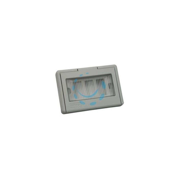 SCATOLA DA INCASSO PORTAFRUTTI 3P PORTELLO A FINESTRA IP44 - mm.122x16x83h. - (1733.G)