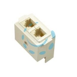 PRESA TELEFONO DOPPIA "VENUS" - RJ12 6 contatti (7109)