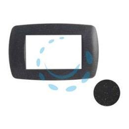 PLACCA 3 POSTI "MILLENNIUM" NERO FLASH - 3 posti - mm.123x84h. (7843.TN)