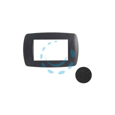 PLACCA 3 POSTI "MILLENNIUM" NERO FLASH - 3 posti - mm.123x84h. (7843.TN)